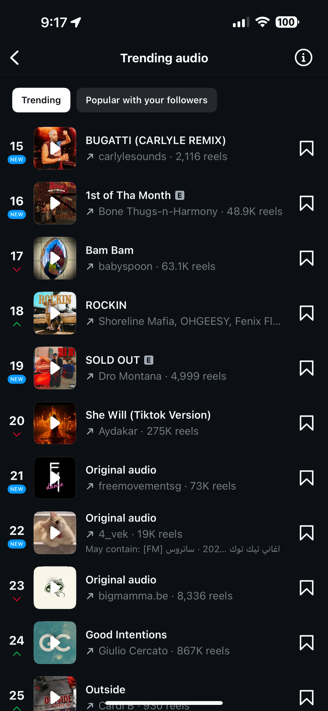 Instagram Trending Audio