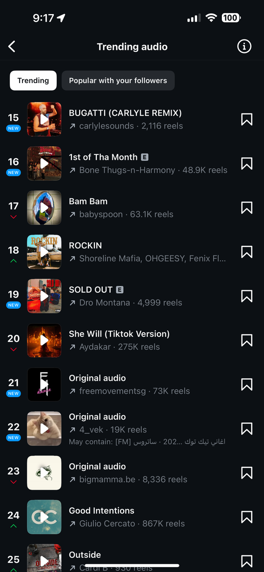 Instagram Trending Audio